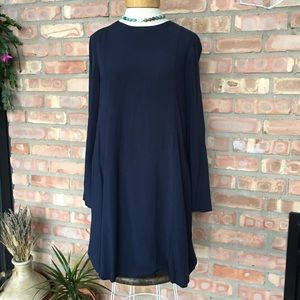 H&M Navy long sleeves dress with button detail 10
